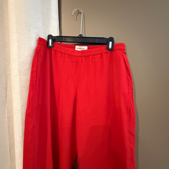 Abercrombie & Fitch Women's Red Flowy Wide Leg Pant, Size Small - Picture 2 of 12